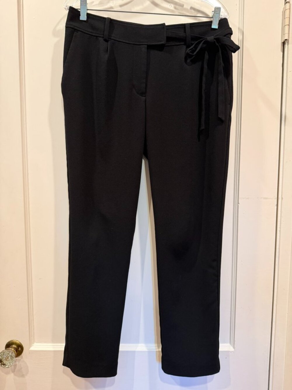 LOFT Black Side Tied Trousers with Straight Leg Size 6